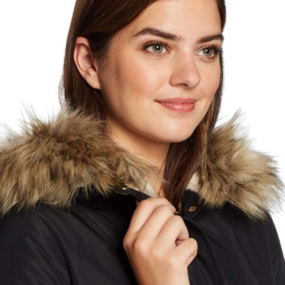 π₯Women's Mid-Length Anorak Parka w/ Faux Fur Hood - Picture 6 of 7